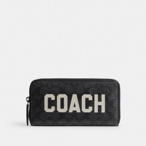 Men Coach Accordion In Signature Canvas With Graphic Large Wallets Black | IN_CH71035