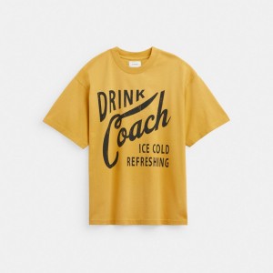 Men Coach Americana T Shirts Yellow | IN_CH33852