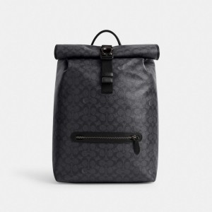 Men Coach Beck Roll Top In Signature Backpacks Grey | IN_CH99149