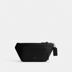 Men Coach Belt With Signature Canvas Interior Detail Belt Bags Black | IN_CH12007