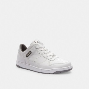 Men Coach C201 Optic Sneakers White / Grey | IN_CH69454