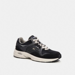 Men Coach C301 With Signature Sneakers Grey / Black | IN_CH40007