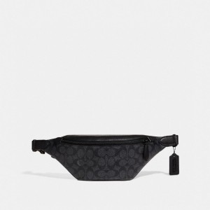 Men Coach Charter Belt 7 In Signature Belt Bags Grey | IN_CH21794