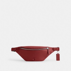 Men Coach Charter Belt 7 Polished Pebble Leather Belt Bags Red | IN_CH33163