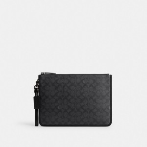 Men Coach Charter Pouch In Signature Crossbody Bags Grey | IN_CH63134