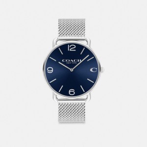 Men Coach Elliot 41 Mm Stainless Steel Watches Grey / Blue | IN_CH47185