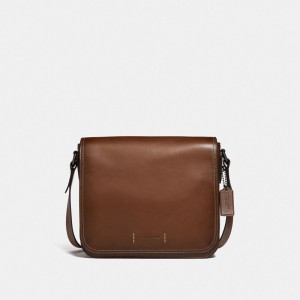 Men Coach Gotham 27 Copper Messenger Bags Black | IN_CH86029