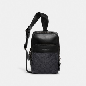 Men Coach Gotham Sling Pack 13 In Signature Backpacks Grey | IN_CH66623