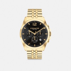 Men Coach Greyson 43 Mm Watches Gold | IN_CH23398