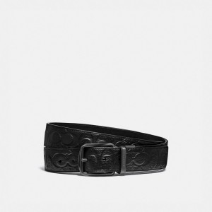 Men Coach Harness Buckle Cut To Size Reversible Belt 38 Mm Belts Black | IN_CH62381