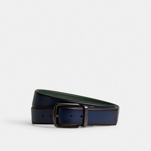 Men Coach Harness Buckle Cut To Size Reversible Belt 38 Mm Belts Deep Blue | IN_CH75026