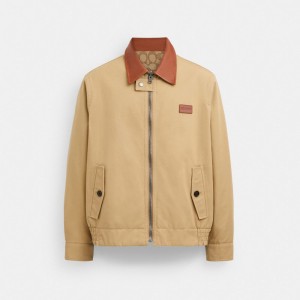 Men Coach Heritage Reversible Jackets Brown | IN_CH62173