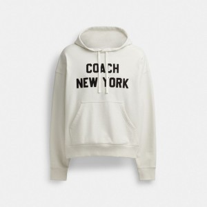 Men Coach Hoodie Cream Sweatshirts Cream | IN_CH80993