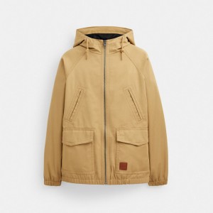 Men Coach Lightweight Parka Jackets Khaki | IN_CH37584