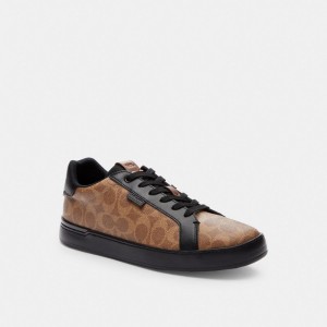 Men Coach Lowline Low Top In Signature Sneakers Brown / Black | IN_CH70162