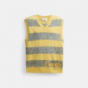 Men Coach North Sweaters Yellow | IN_CH44754