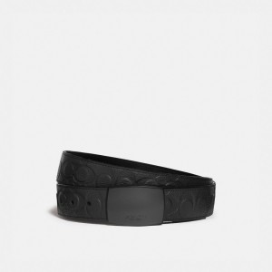 Men Coach Plaque Buckle Cut To Size Reversible Belt 38 Mm Belts Black | IN_CH39942