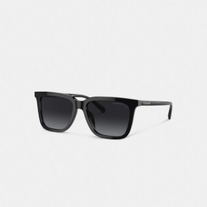 Men Coach Retro Square Sunglasses Black | IN_CH89354