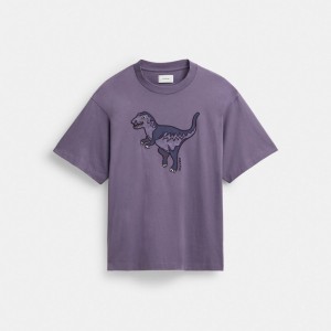 Men Coach Rexy In Organic Cotton T Shirts Purple | IN_CH24332