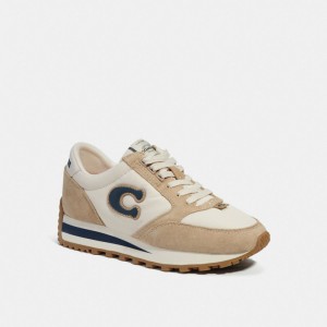 Men Coach Runner Chalk Sneakers Grey | IN_CH36900