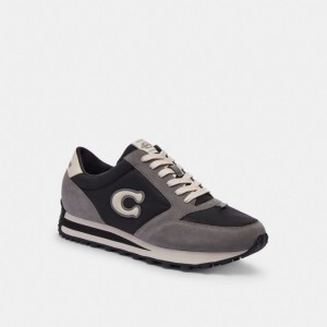 Men Coach Runner Sneakers Black / Grey | IN_CH40920