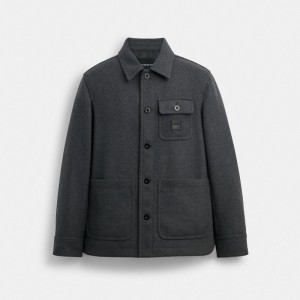 Men Coach Shirt Jackets Grey | IN_CH36158