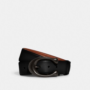 Men Coach Signature Buckle Cut To Size Reversible Belt 38 Mm Belts Black | IN_CH30768