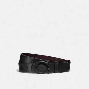 Men Coach Signature Buckle Cut To Size Reversible Belt 38 Mm Belts Black | IN_CH87012