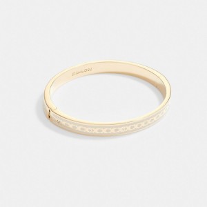 Women Coach 6 Mm Signature Enamel Bangle Bangles Gold | IN_CH13278