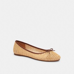 Women Coach Abigail Flat Natural Loafers Beige | IN_CH98041