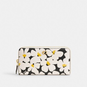 Women Coach Accordion Zip With Floral Print Brass Large Wallets Multicolor | IN_CH53662