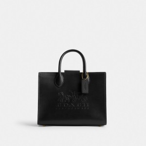 Women Coach Ace 26 Brass Tote Bag Black | IN_CH76490