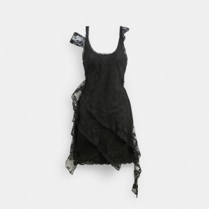 Women Coach All Over Lace Mini Dress Black | IN_CH26683