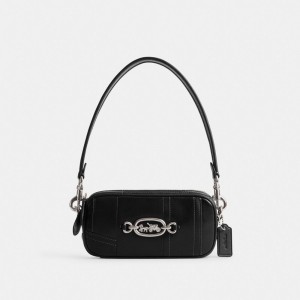 Women Coach Avery In Patchwork Shoulder Bags Silver / Black | IN_CH74026