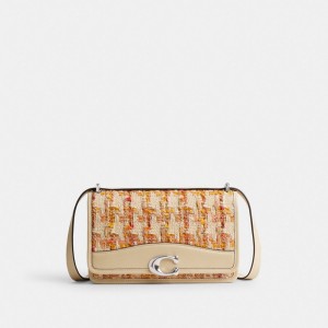 Women Coach Bandit In Tweed Shoulder Bags Silver | IN_CH87476