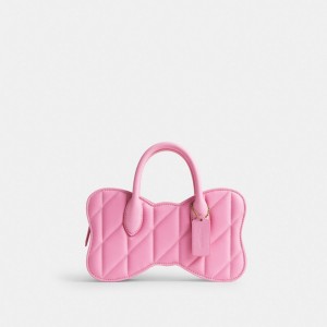 Women Coach Bow With Quilting B4 Crossbody Bags Pink | IN_CH79407