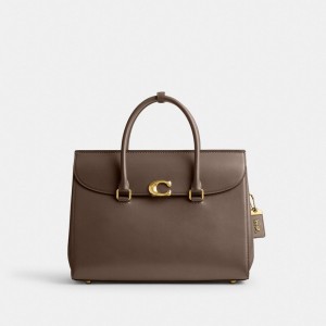 Women Coach Broome 36 Brass Handbag Dark Grey | IN_CH59020