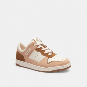 Women Coach C201 Low Top Chalk Sneakers Pink / White | IN_CH96097