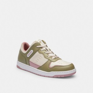 Women Coach C201 Low Top Moss Sneakers Light Rose | IN_CH80840