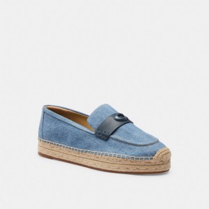 Women Coach Camilla Indigo Denim Espadrille Indigo Blue | IN_CH74933