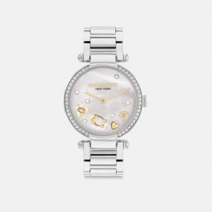 Women Coach Cary 34 Mm Stainless Steel Watches Grey | IN_CH85932