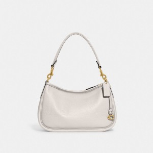 Women Coach Cary Pebble Leather Crossbody Bags White | IN_CH49451