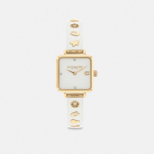 Women Coach Cass 22 Mm Chalk Watches Gold | IN_CH31415