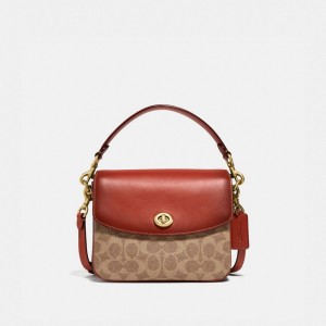 Women Coach Cassie 19 In Signature Canvas Pvc Crossbody Bags Brown | IN_CH26502