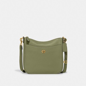 Women Coach Chaise Brass Crossbody Bags Olive | IN_CH98469