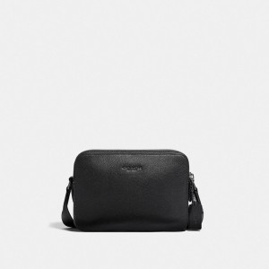 Women Coach Charter 24 Pebble Leather Crossbody Bags Black | IN_CH62370