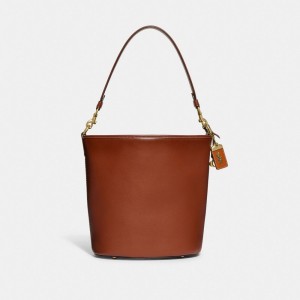 Women Coach Dakota Bucket Glovetanned Leather Shoulder Bags Brown | IN_CH47335
