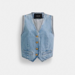 Women Coach Denim In Organic Cotton Tops Blue | IN_CH43213