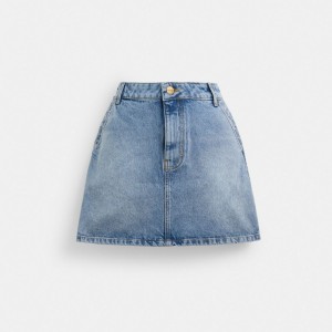 Women Coach Denim Skirt Blue | IN_CH10900