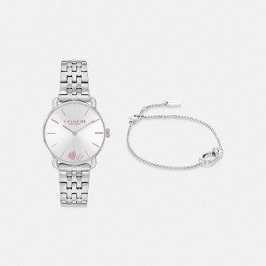 Women Coach Elliot Gift Set 28 Mm Stainless Steel Watches Grey | IN_CH65257